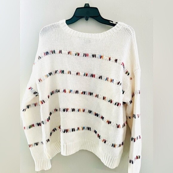 BCX Multicolor Striped Crew Neck Sweater - Picture 3 of 6